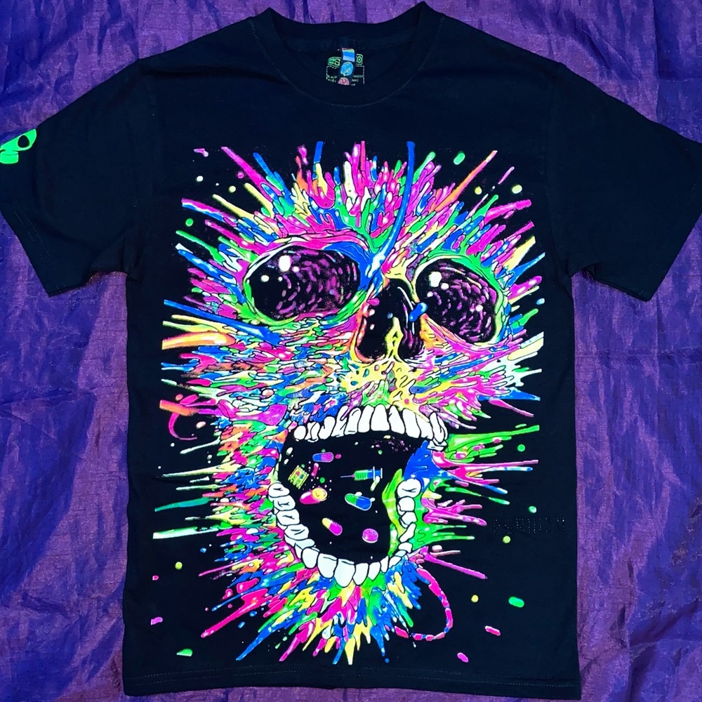 NEON SKULL T SHIRT